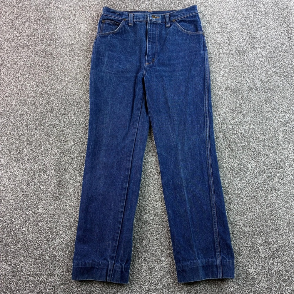 Vintage 70s Wrangler Slim Fit Jeans Mens 32x29 Blue Denim Made in USA 84416